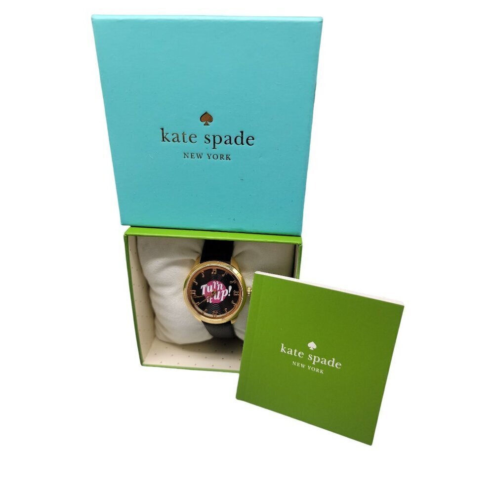 Kate Spade Ladies Quartz Watch Rare Paint the Town Pink 34mm 7" Band Turn it Up